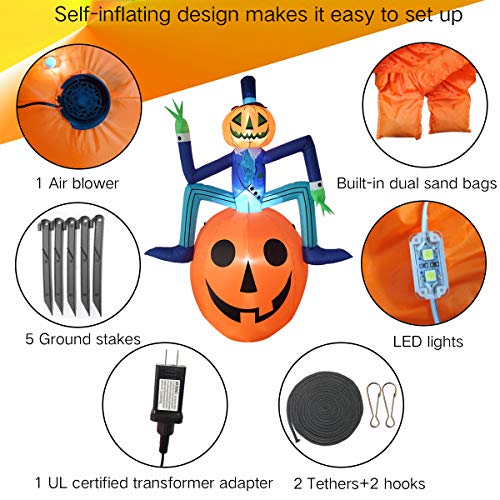 Inflatable 6Feet Mr. Pumpkin Halloween Decoration