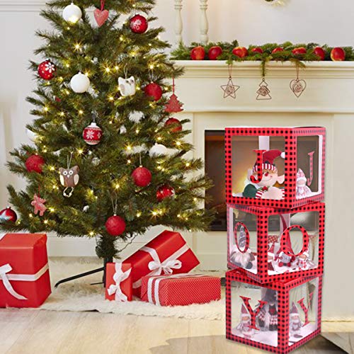 Transparent Joy Box  Blocks Christmas Decorations