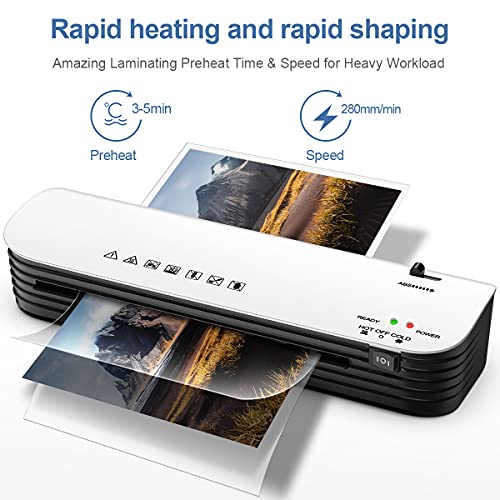 A4 Laminator Machine, 4 in 1 Thermal Laminator 9 inches Max Width, Quick Warm-Up