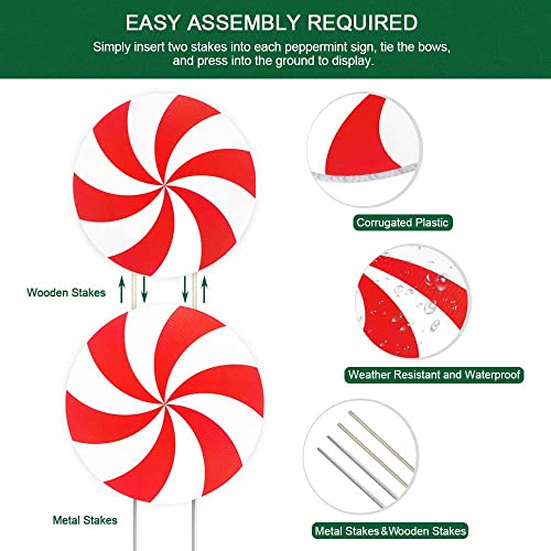 Candy Christmas Decorations 44" Peppermint Christmas Yard Stakes