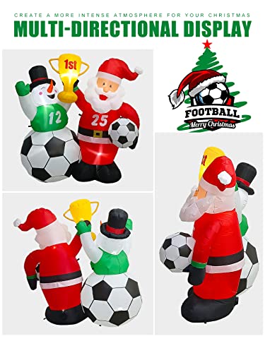 World Cup 2022 Santa Claus Snowman  Christmas Inflatable Decoration w/ LEDs