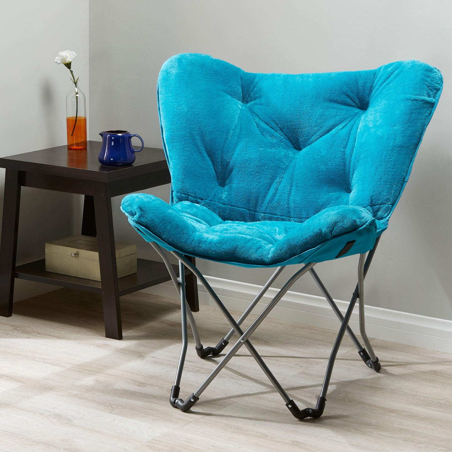 Faux Fur Butterfly Folding Chair