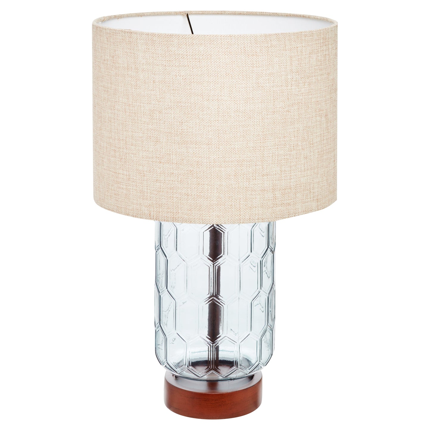 Blue Geo Textured Glass Table Lamp