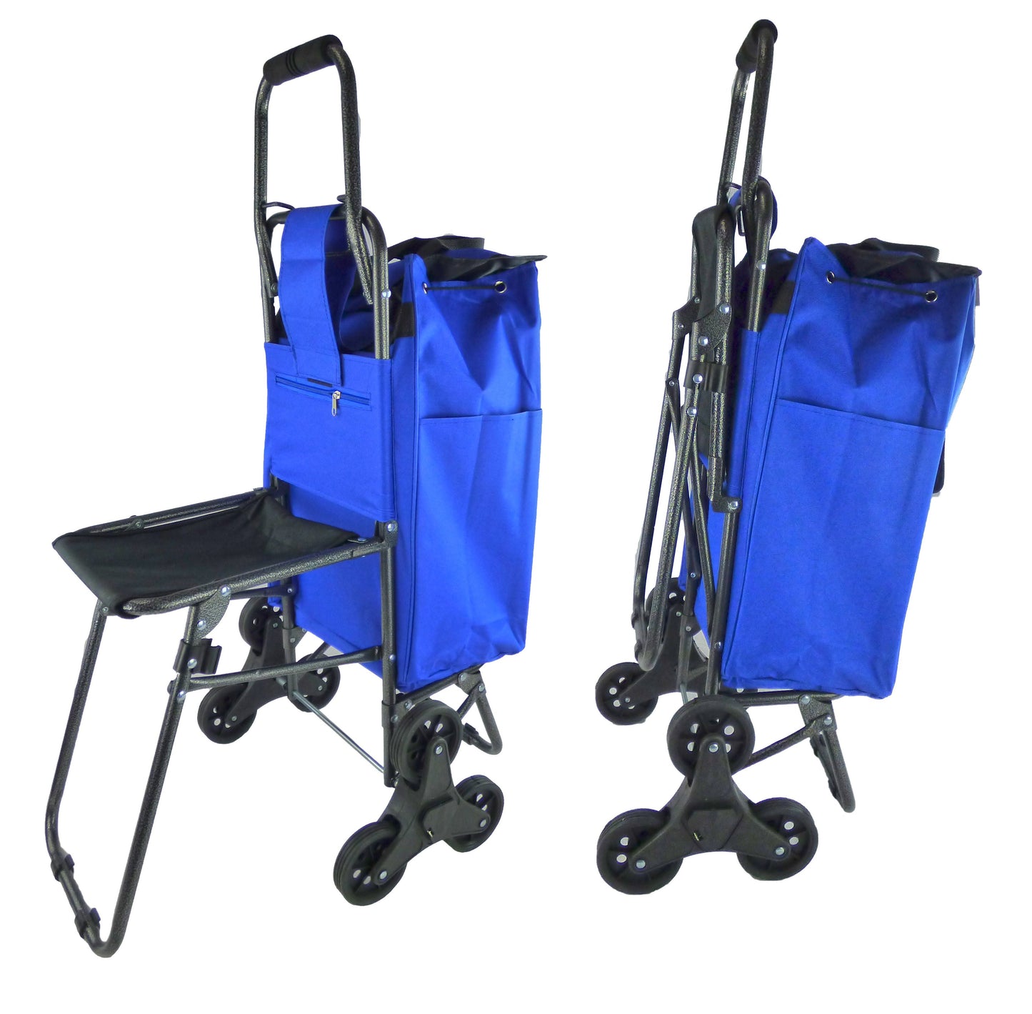Tri Wheel Foldable Utility Storage Grocery Cart With Waterproof Bag