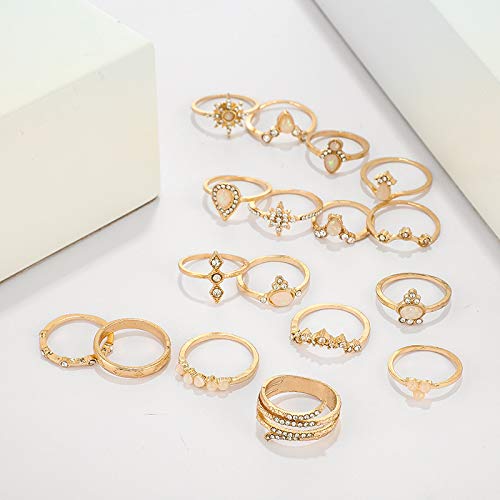 17 PCS Knuckle Stacking Rings for Women