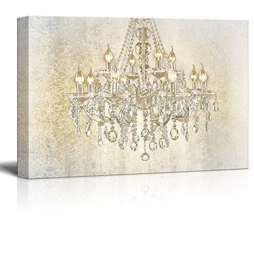 Chandelier on Vintage Background - Canvas Art Wall Decoration