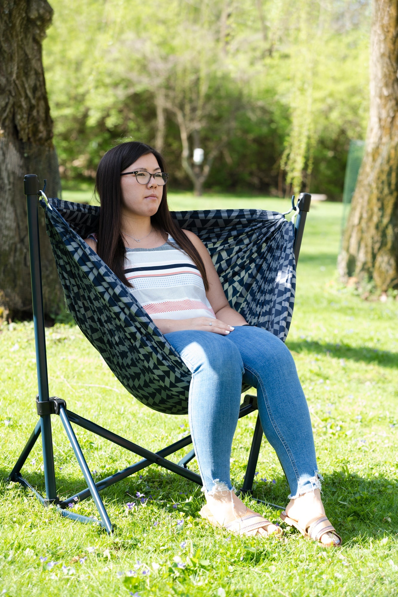 Steel Folding Hammock Chair with Padded Seat for Adult/Kids