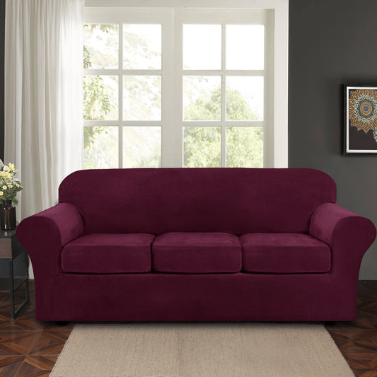 Sofa Covers for 3 Seaters (Base Cover Plus 3 Individual Cushion Covers)