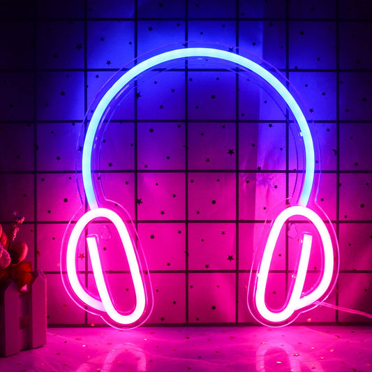 Earphone LED Neon Sign Light Decoration