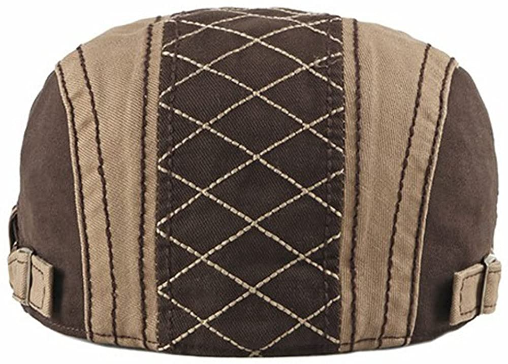 2 Pack Men's Cotton Flat Cap Ivy Gatsby Newsboy Hat (M)