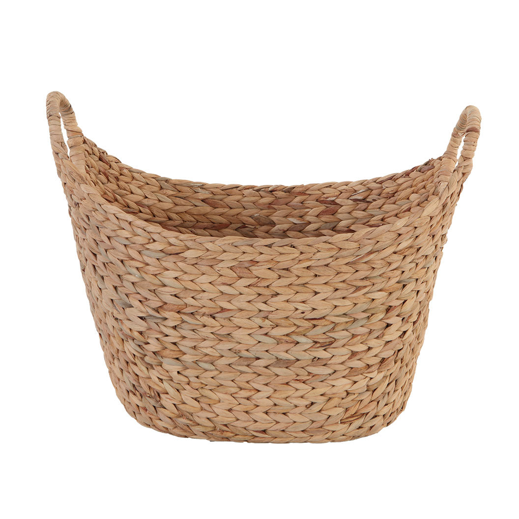 Large Natural Water Hyacinth Boat Basket, Set of 2