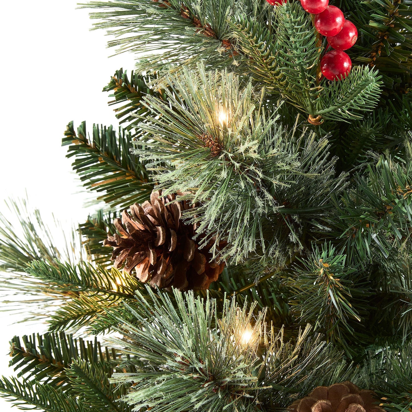 3.5 Foot Pre-Lit Potted Cashmere Artificial Christmas Tree