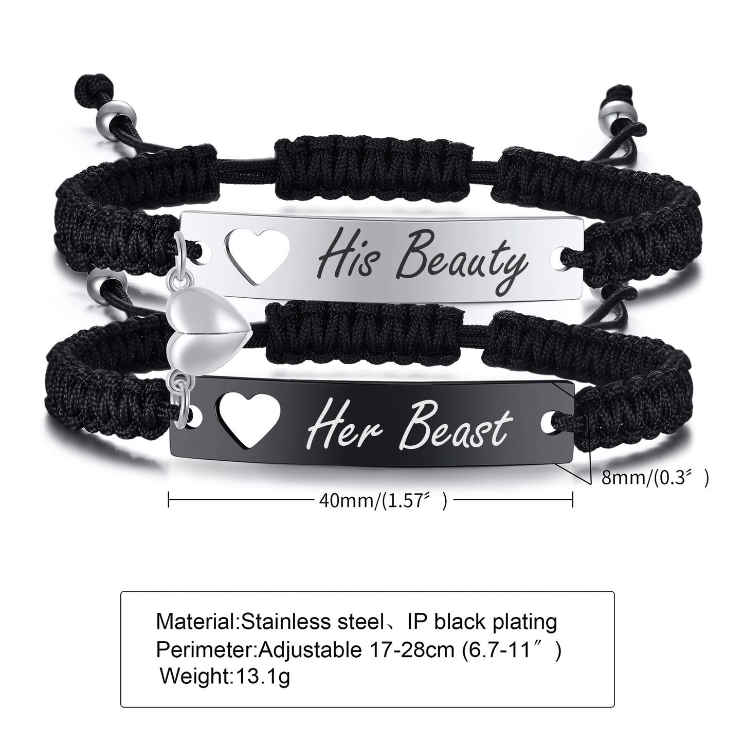 Adjustable Magnetic Couples Bracelets