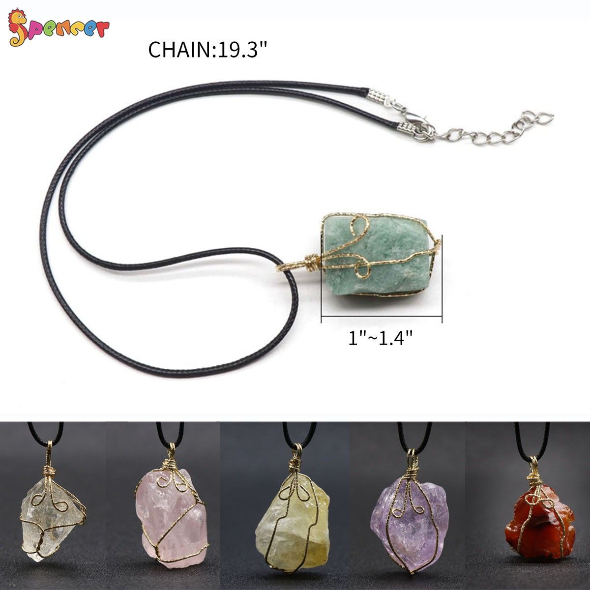 Natural Raw Amethyst Stone Pendant Necklace