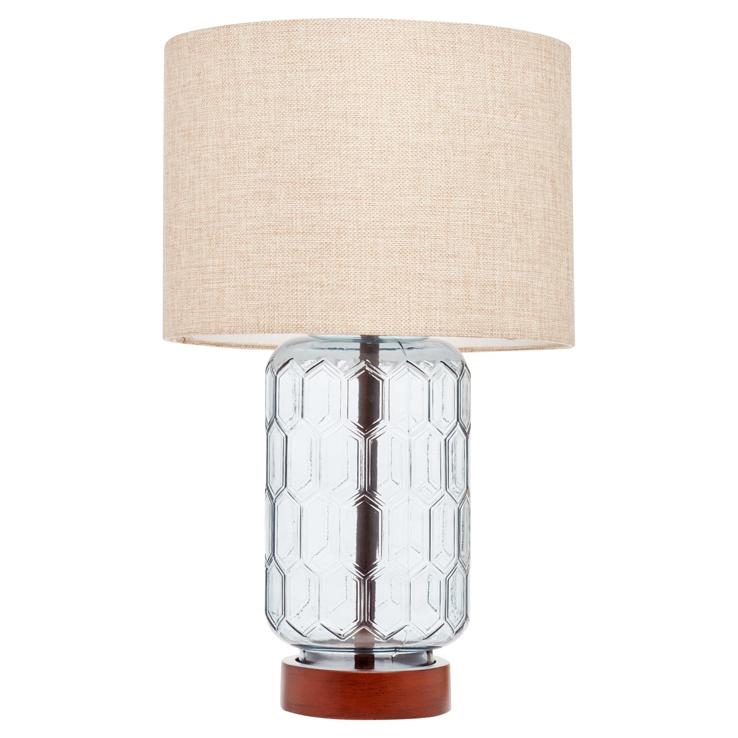 Blue Geo Textured Glass Table Lamp