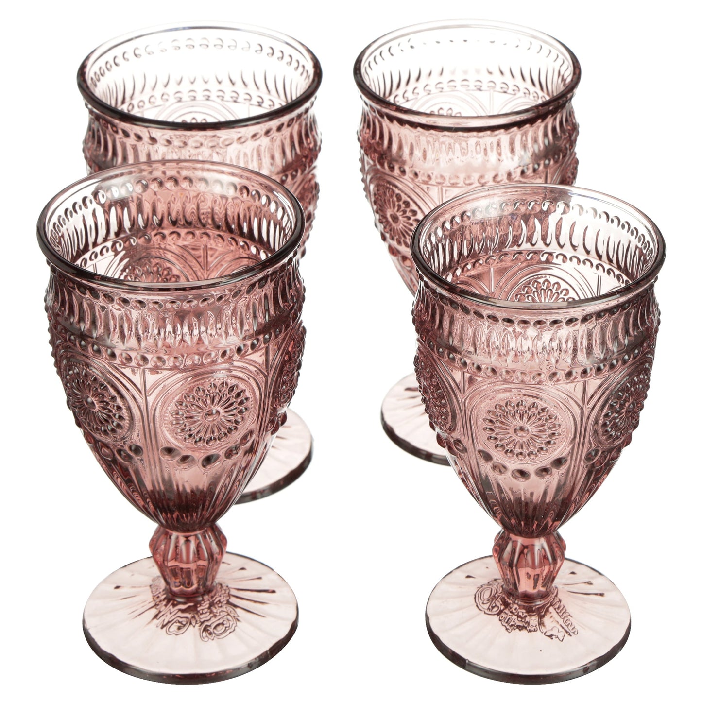 Set of 4 -12-Ounce Footed Glass Goblets