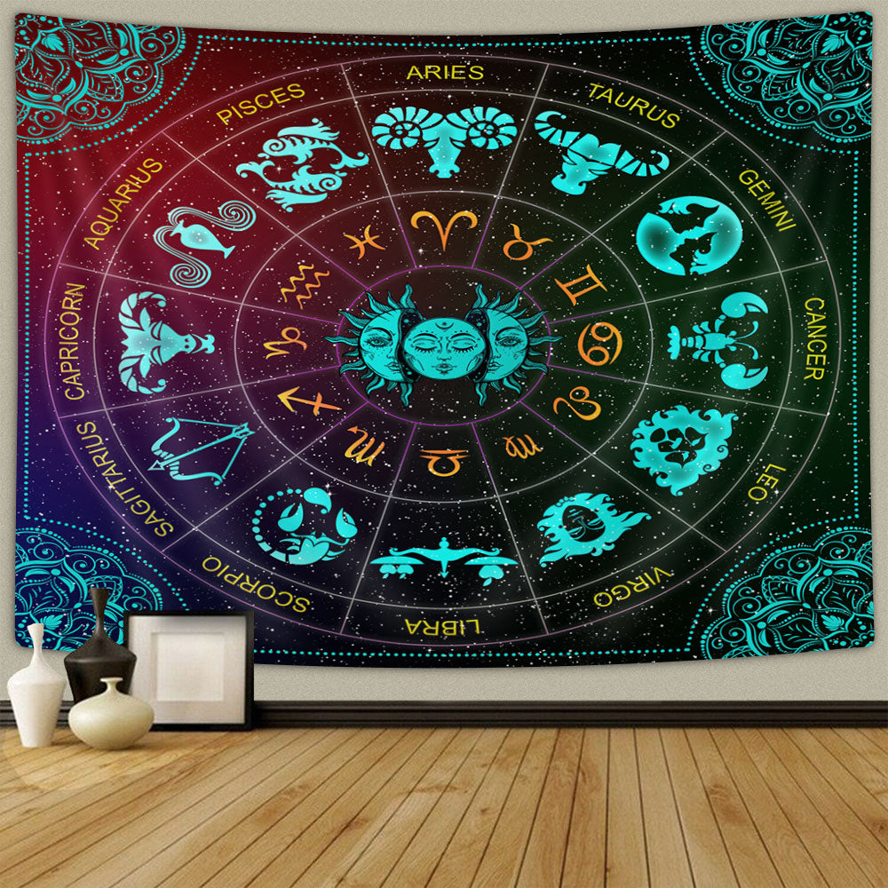 Blacklight Zodiac Astrology Tapestry 60X40 inches