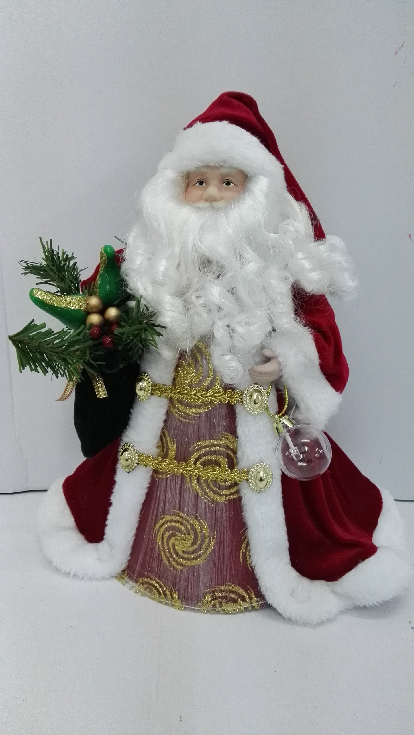 Christmas Multi-Color Fiber Optic Santa Led Tree Topper 13.63"