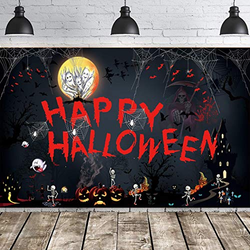 Happy Halloween Hanging Extra Large Fabric Sign Background Banner