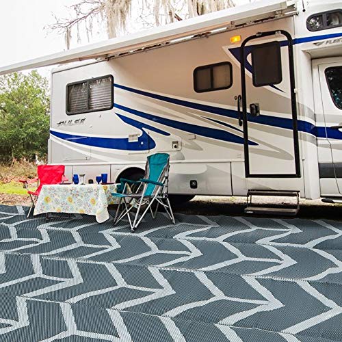 Modern Reversible Mats, Plastic Straw Area Rug 5'x8'
