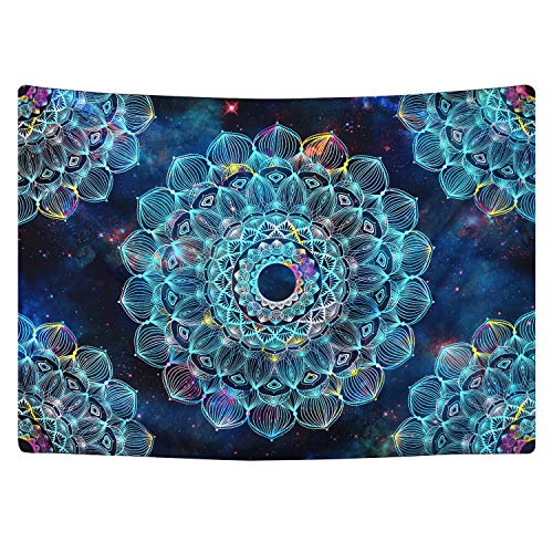 Blue Floral Mysterious Flower Tapestry for Wall Decor