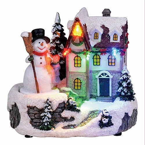 Christmas LED Lighted House Sculpture Musical Decoration