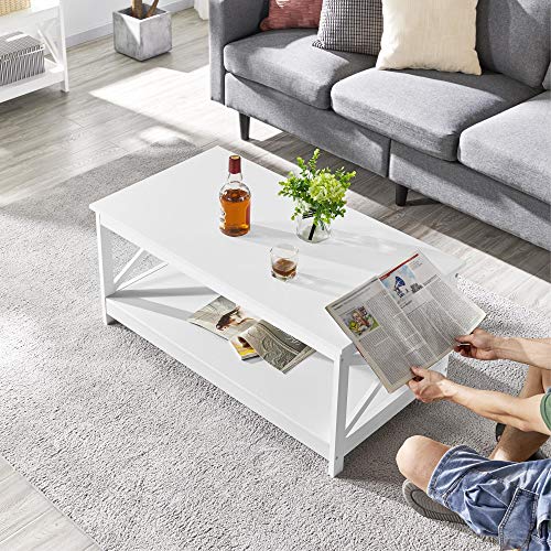 2-Tier Coffee Table w/ Storage Shelf