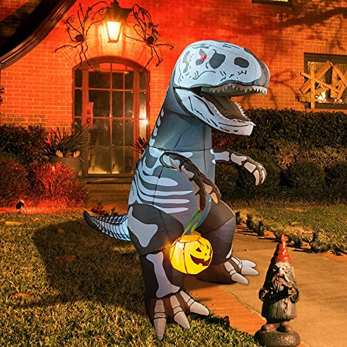 6.5ft Halloween  Inflatable Skeleton Dinosaur w/  Build-in LEDs