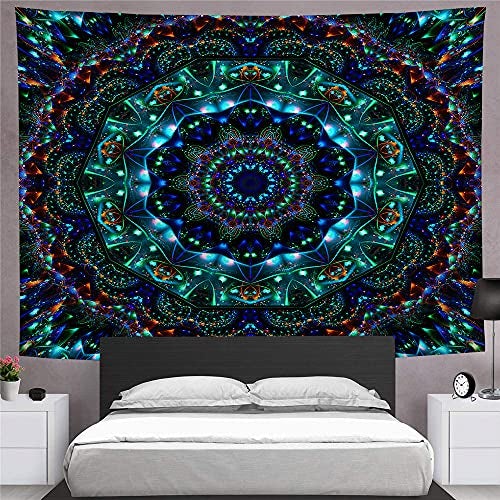 Psychedelic Mandala Wall Hanging Tapestry (51 x 60 Inches)