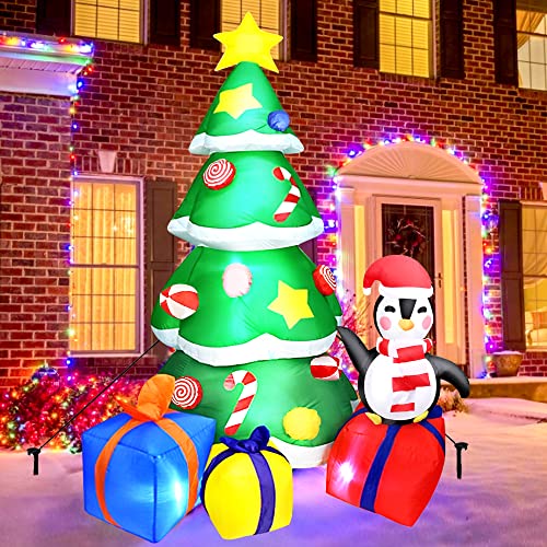 7.5ft Christmas Inflatable Tree w/ Gifts & Penguin