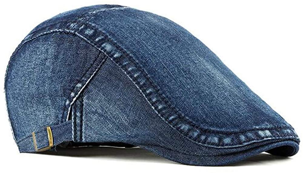 2 Pack Mens Denim Cotton Newsboy Cap Ivy Gatsby Driving Hunting Cabbie Hats