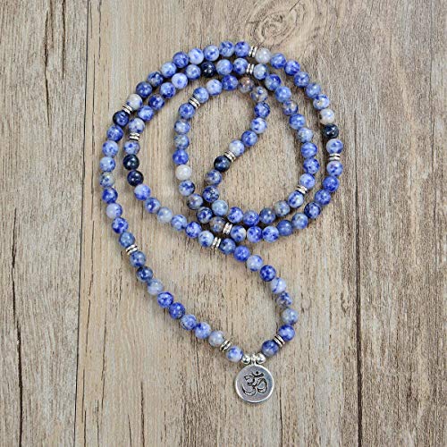 Yoga Symbol Pendant Charm 108 Mala Beads Meditation Bracelet Necklace