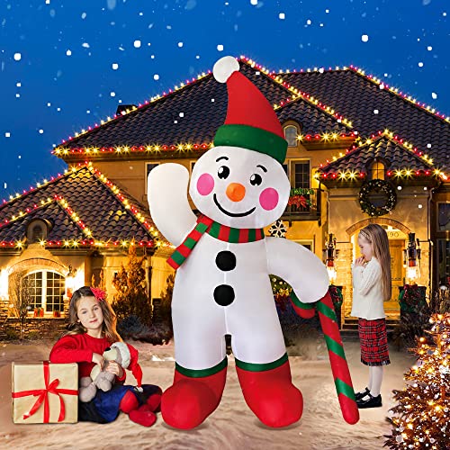 6 FT Christmas Inflatable Gingerbread Man & Snowman