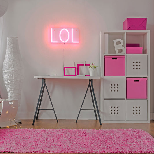 Neon LED Hanging Wall Art LOL - Pink