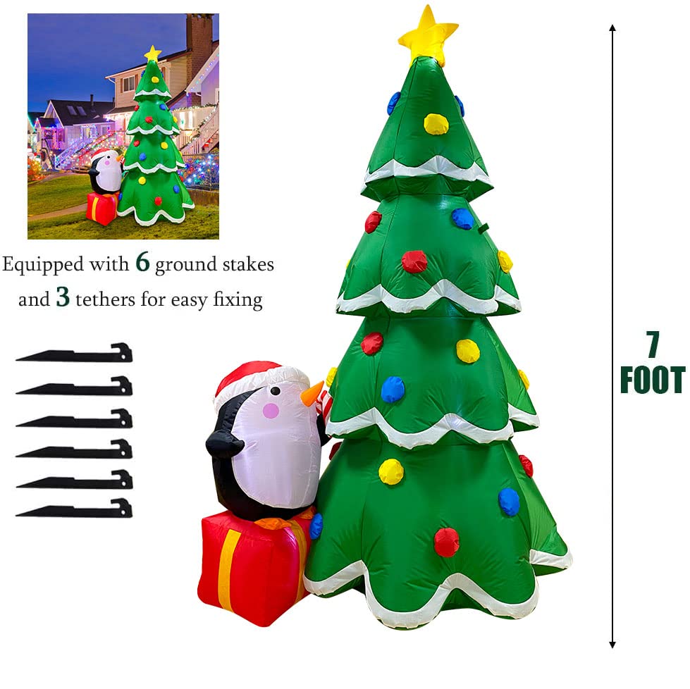 Christmas Inflatables 7 Feet Xmas Tree w/ Gift Box