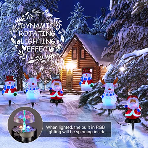 3 in 1 LED Plug In Landscape Path Lights for Holiday Decoration, Snowman Santa Reindeer