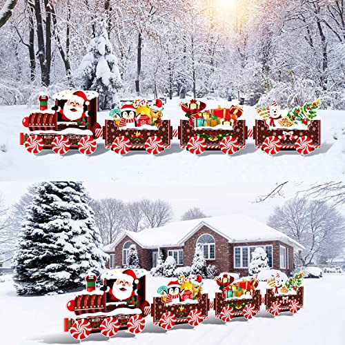 Large Size 79.13" Christmas Train Yard Decorations