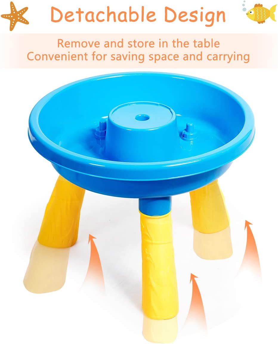 Sand & Water Play Table for Kids, 2-in-1 Beach Set Toys