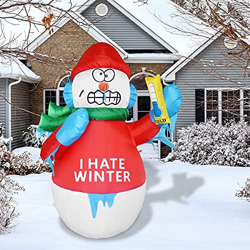6ft Christmas Snowman Inflatable with Built-in LEDs