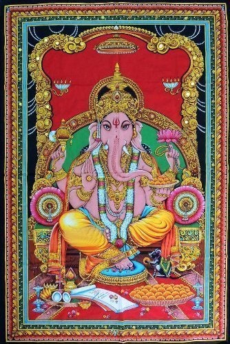 Lord Ganesh 43" X 30" Tapestry