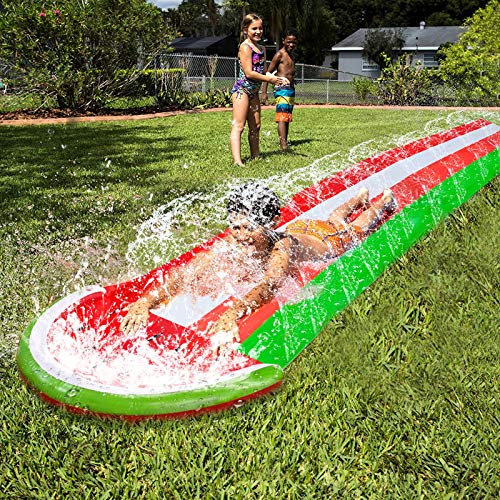 16 Ft Watermelon Lawn Water Slides with Sprinkler