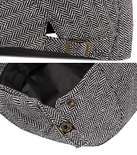 2 Pack Men's Cotton Flat Cap Ivy Gatsby Newsboy Hat (M)