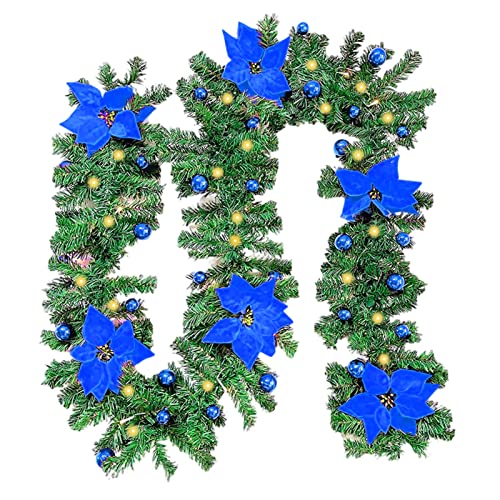 Artificial Christmas Garland Lights w/ 30 LED Battery Operated