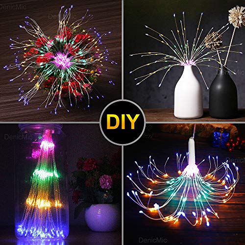 2 Firework Lights Starburst Christmas Lights 200 LED Copper Wire Battery Operated