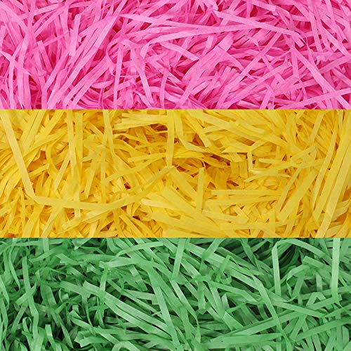 Easter Grass Recyclable Paper Shred (Pink, Yellow and Green) Easter Theme Party Decoration