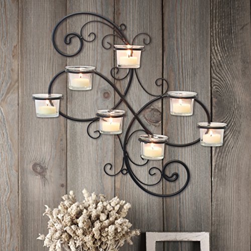 Decorative Black  Tea Light Candle Holder Hanging Wall Scone Decor
