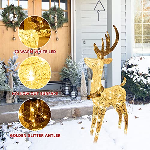 Christmas Lighted Reindeer w/ 70 Warm White Lights