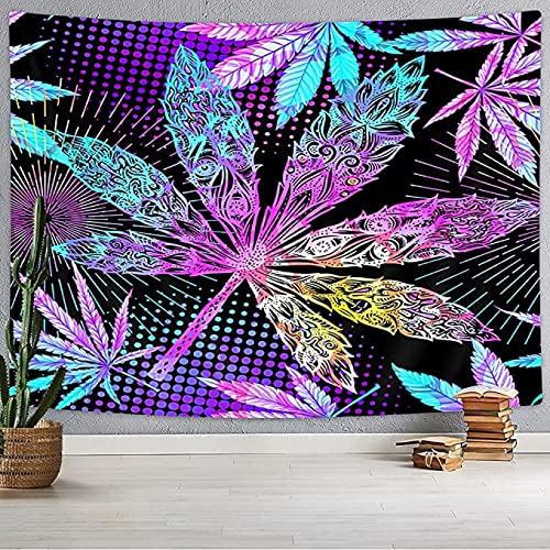 Psychedelic Leaf Tapestry for Wall Decor 60x40"