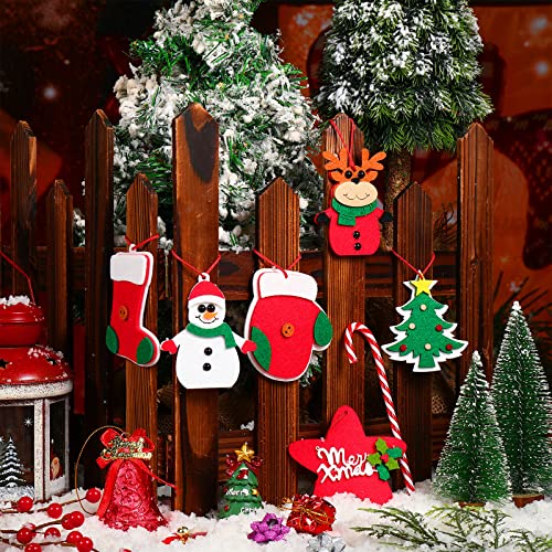 24 Pieces Christmas Tree Hanging Decoration Felt Ornaments