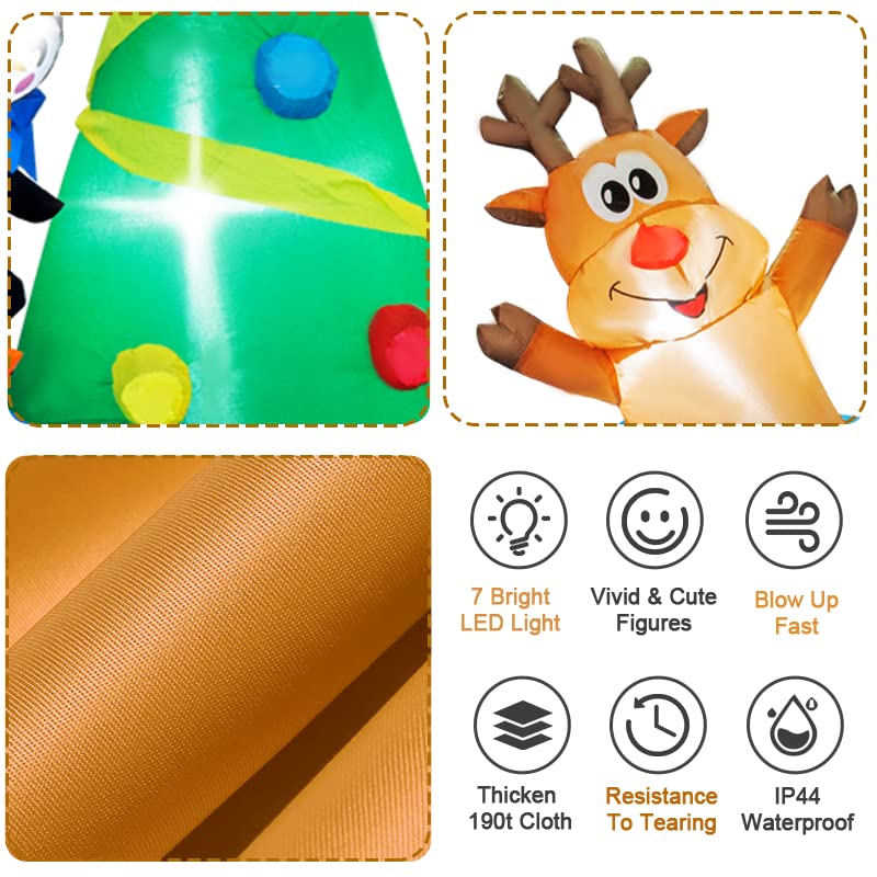 9 FT Merry Christmas Inflatables Decorations w/ LED Lights,